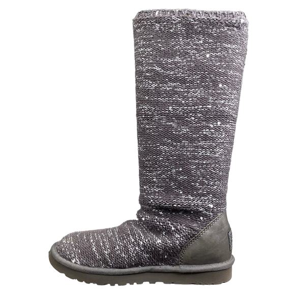 UGG Women's Cardy Gray Metallic Pull On Winter Boot Size US 7 - Picture 2 of 10